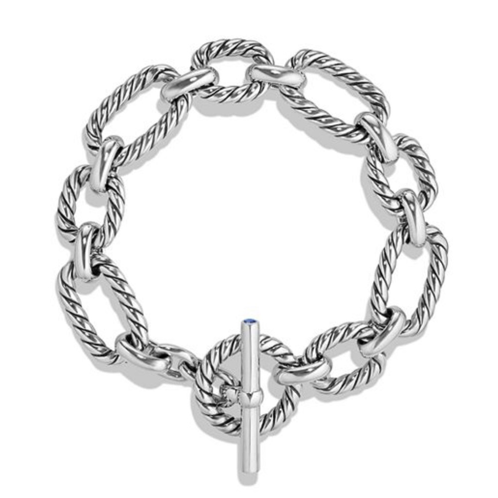David Yurman Cushion Link Bracelet w/Sapphire